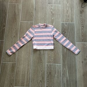 Striped Long Sleeve Crop Top